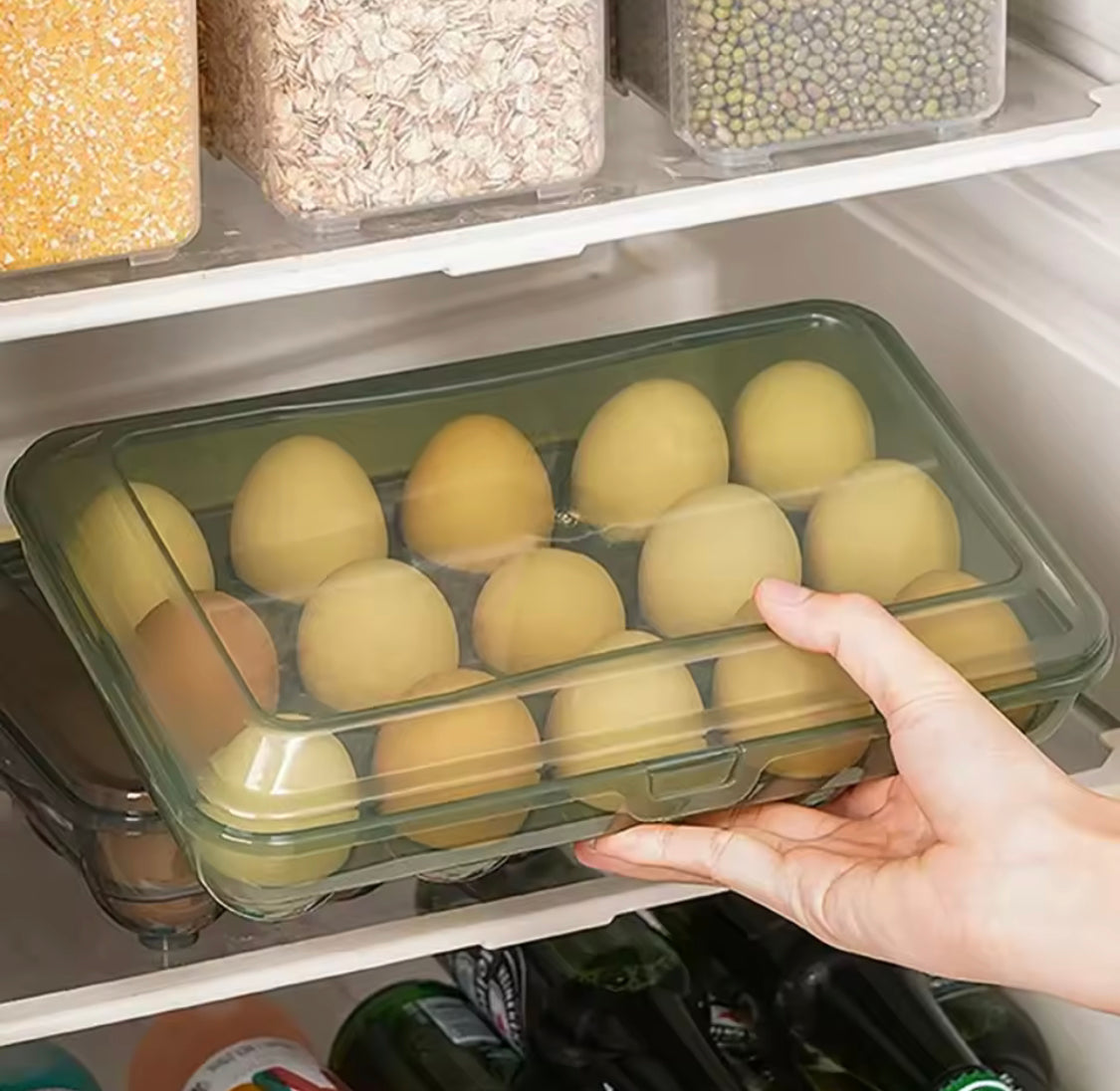 15 Grids Egg Storage Box, Refrigerator Egg Organizer, Egg Storage Tray, Portable Eggs Dispenser 15 Grids Egg Storage Box, Refrigerator Egg Organizer, Egg Storage Tray, Portable Eggs Dispenser